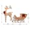 48" Champagne Reindeer Pulling Sleigh, White LED Lights